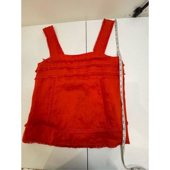 J. Crew women’s linen sleeveless blouse burnt orange size 4 - Picture 4 of 6